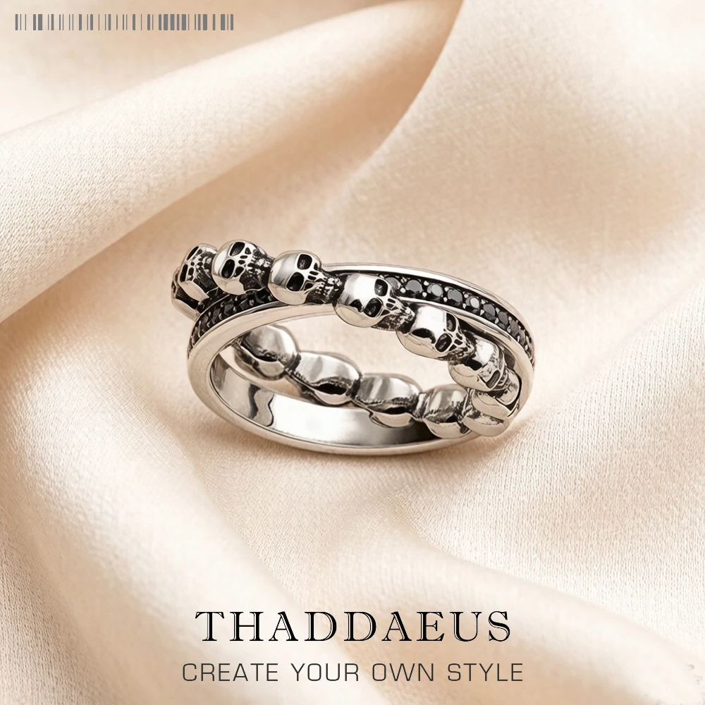 Ring Skull United Forever Europe Style Rebel Fine Jewerly für Männer und Frauen Herbst Neues Geschenk aus 925er Sterlingsilber