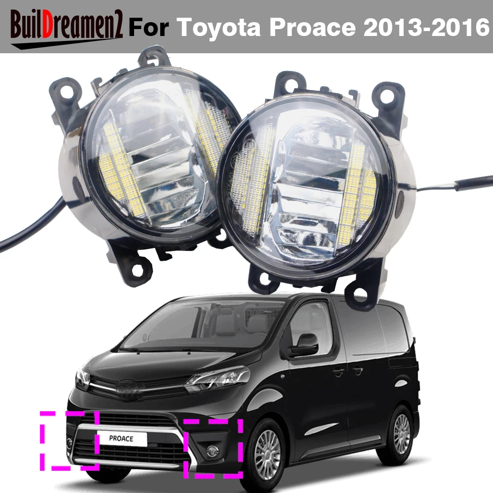 2IN1 30W H11 Car LED Fog Light with Daylight DRL Function High Bright For Toyota Proace 2013 2014 2015 2016