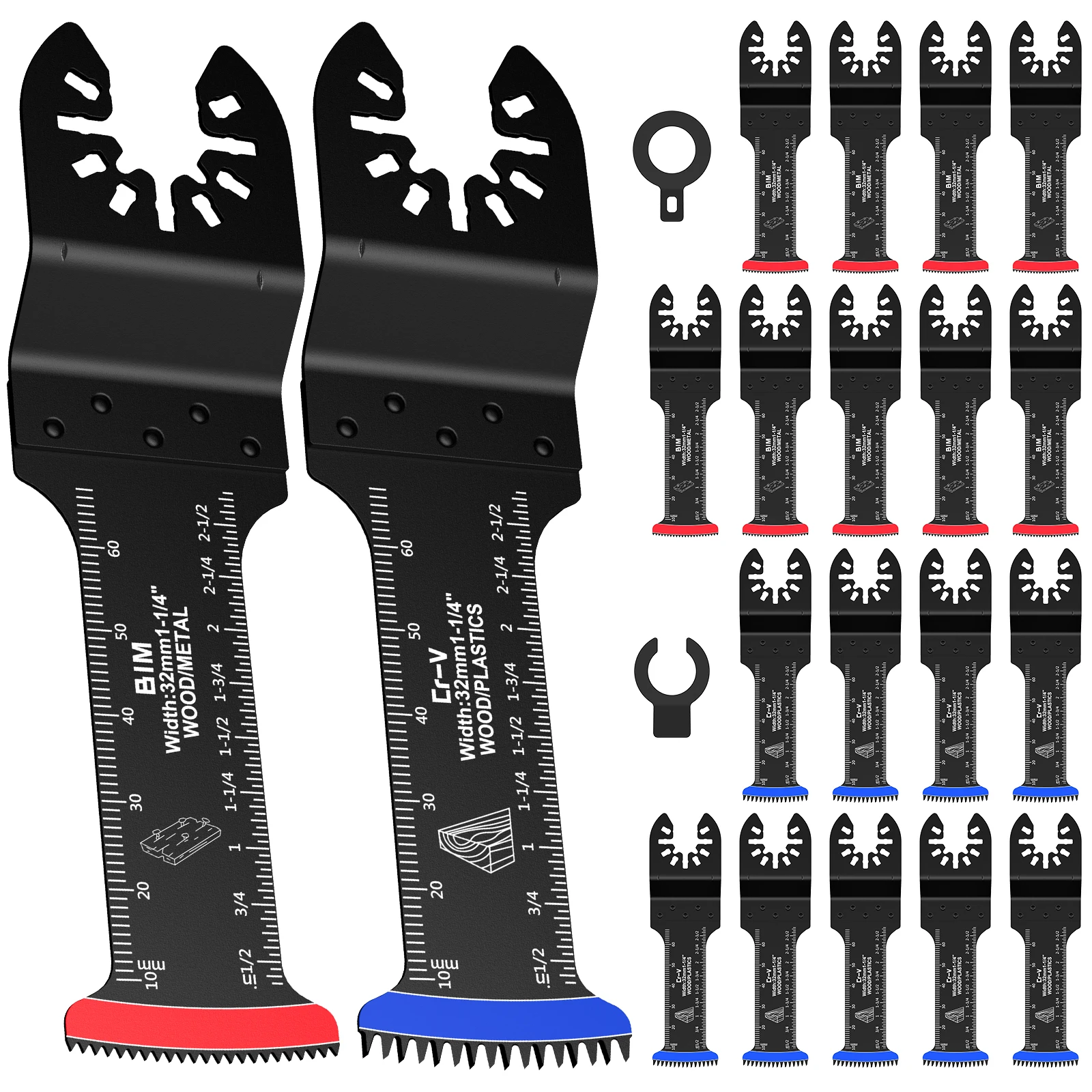 

5/20/30Pcs Oscillating Multitool Blade For Wood Plastic or Metal 68mm Extra Long Universal Bi Metal Arc Tooth Saw Blade Cutter
