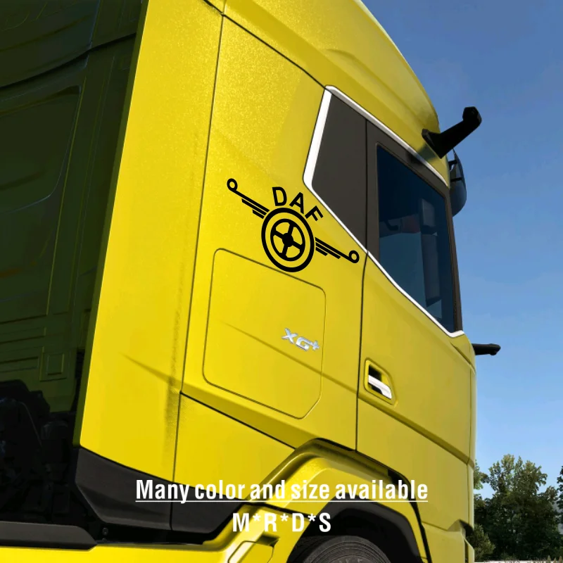 For DAF Lorry logo Decal Truck Cab Window Stickers Calligraphy Corner Vinyl Graphics
