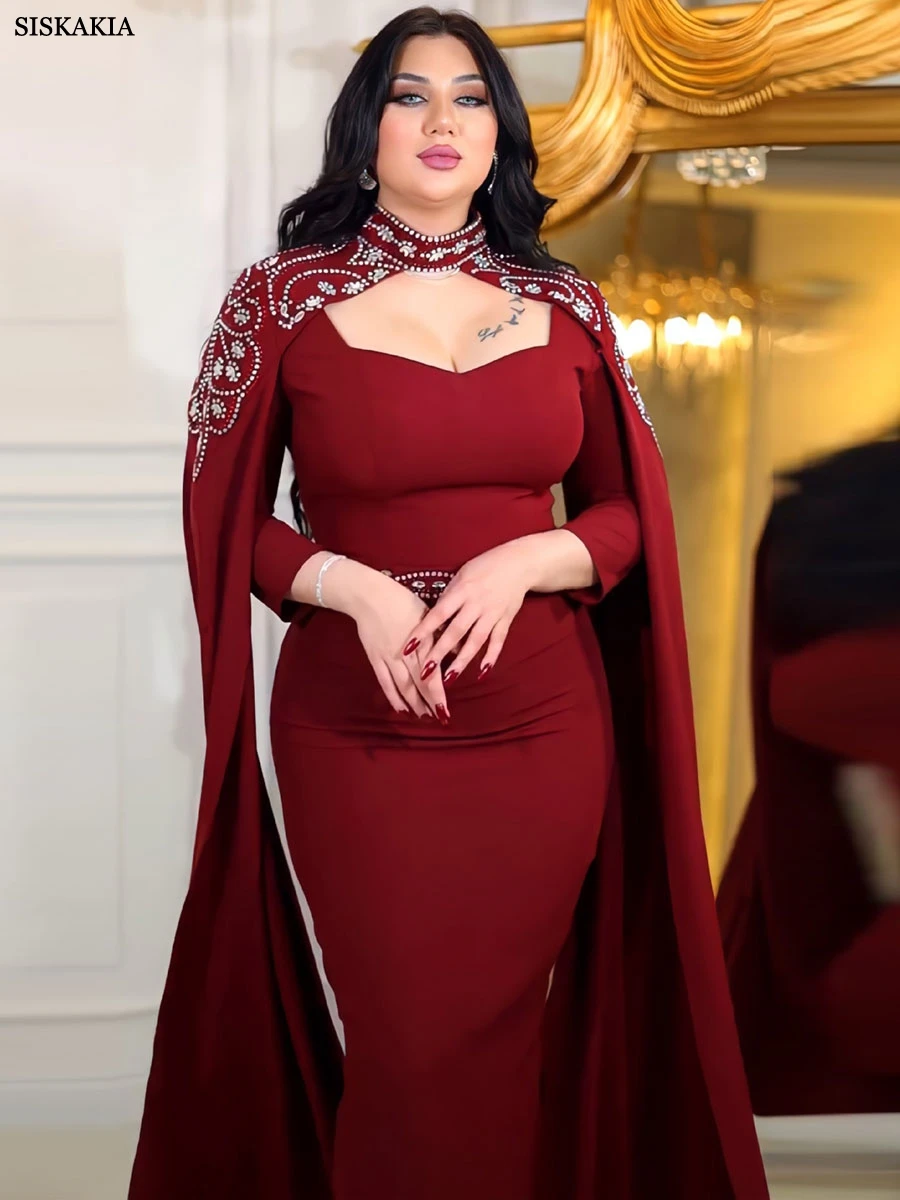 Siskakia-vestido elegante de Dubai para mujer, ropa árabe africana marroquí de Oriente Medio, Abayas de fiesta de noche con diamantes, moda saudita, 2024