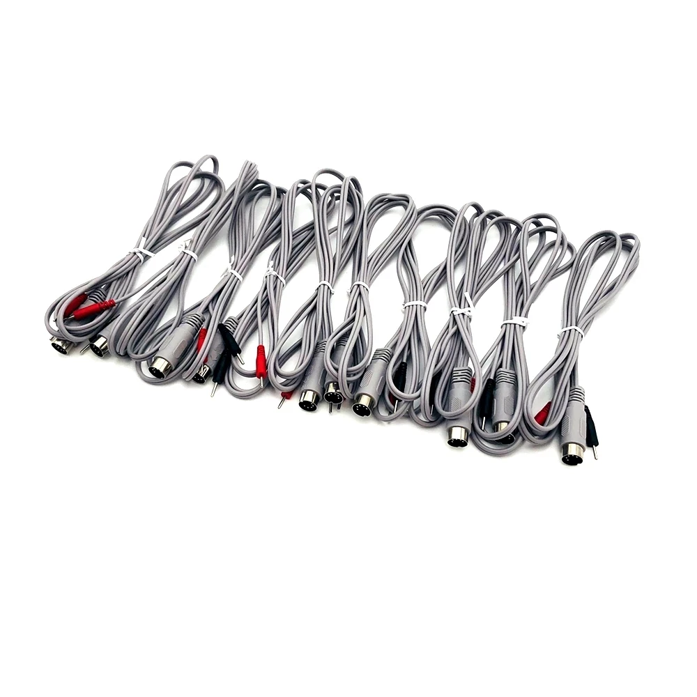 10pcs Electric Wire Lines Electrode Connector Cables for Micro Current EMS Electrode Massage Machine