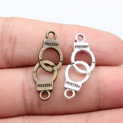 WYSIWYG 10pcs 31x10mm Antique Silver Color Handcuffs Connector Charms For Jewelry Making DIY Jewelry Findings
