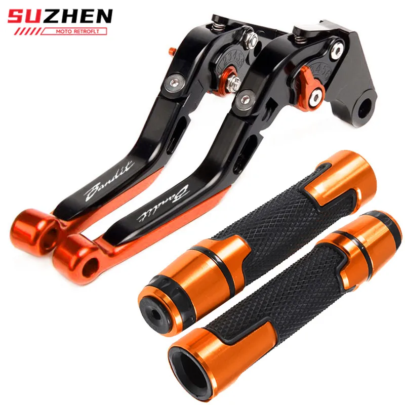 Motorcycle Folding Extendable Clutch Brake Levers Handbar End Grips For GSF 650 1200 1250 Bandit GSF650S GSF650N