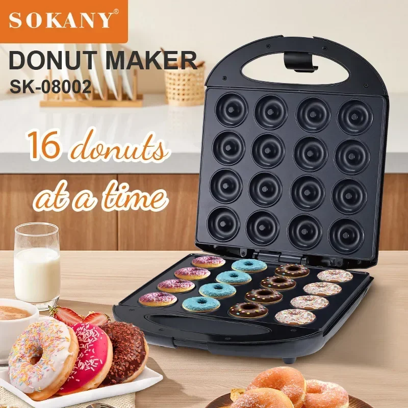 Houselin Donut Maker Machine for Kid-Friendly Breakfast, Snacks, Desserts & More with Non-stick Surface, Makes 16 Doughnuts