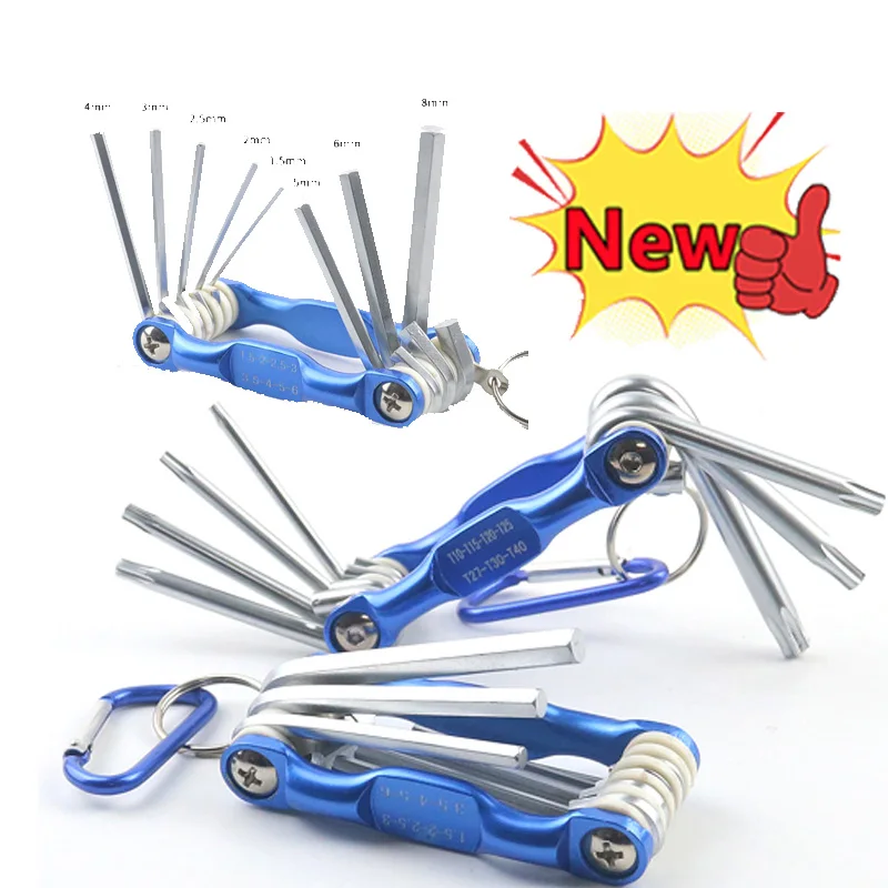 Folding Portable Hexagonal Wrench Set Metal Metric Allen Key Hex Screwdriver Wrenches Hand Tool Llave Hexagon Spanner