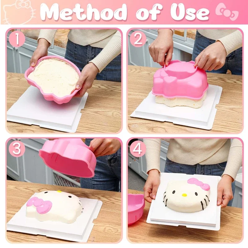 Sanria Silicone Mold Anime Hello Kittys Cake Molds Cute DIY Dessert Bread Chocolate Maker Cartoon Decor Kitchen Baking Tools