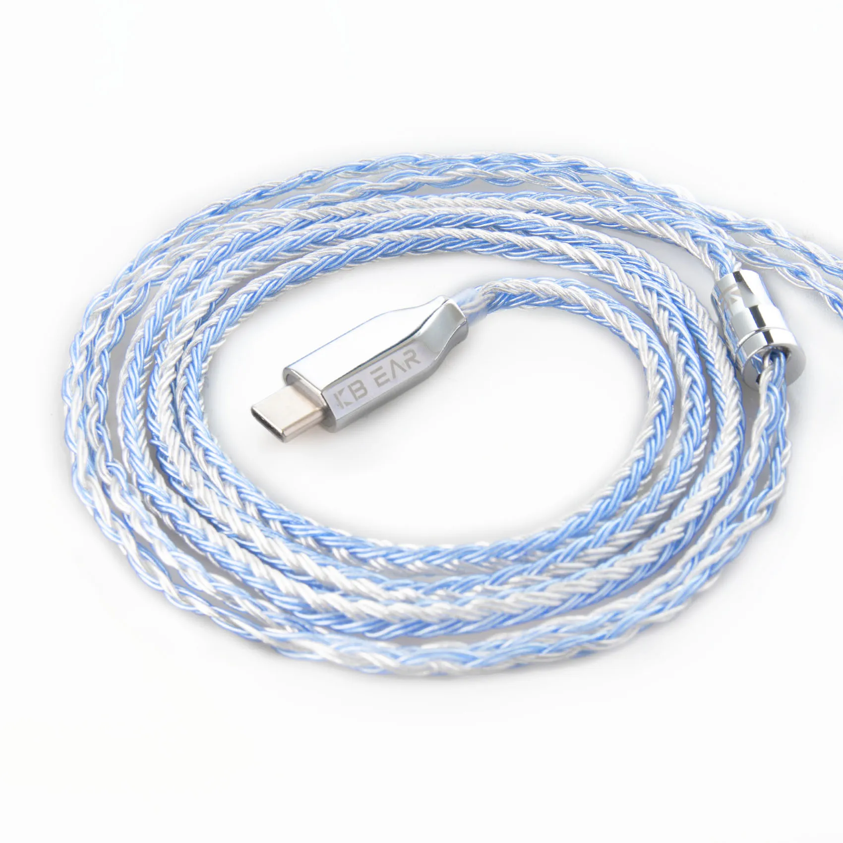 

KBEAR T3 Plus Тип C Кабель для наушников Высокочистотный OFC-покрытие с серебряным разъемом MMCX 2PIN TFZ Кабель для обновления декодирования 16-жильный