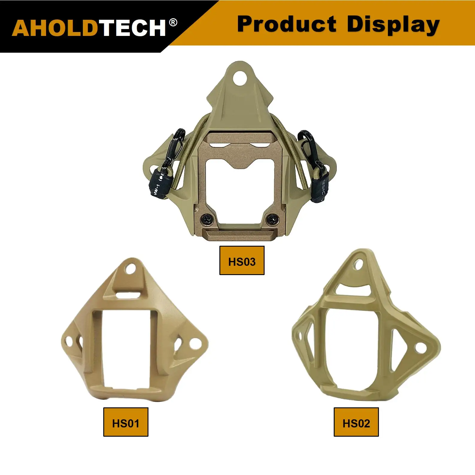 Aholdtech Tactical Helmet Shroud Modular Bungee Wilcox L4 NVG Mount Adapter for FAST MICH WENDY Bulletproof Helmet Accessories