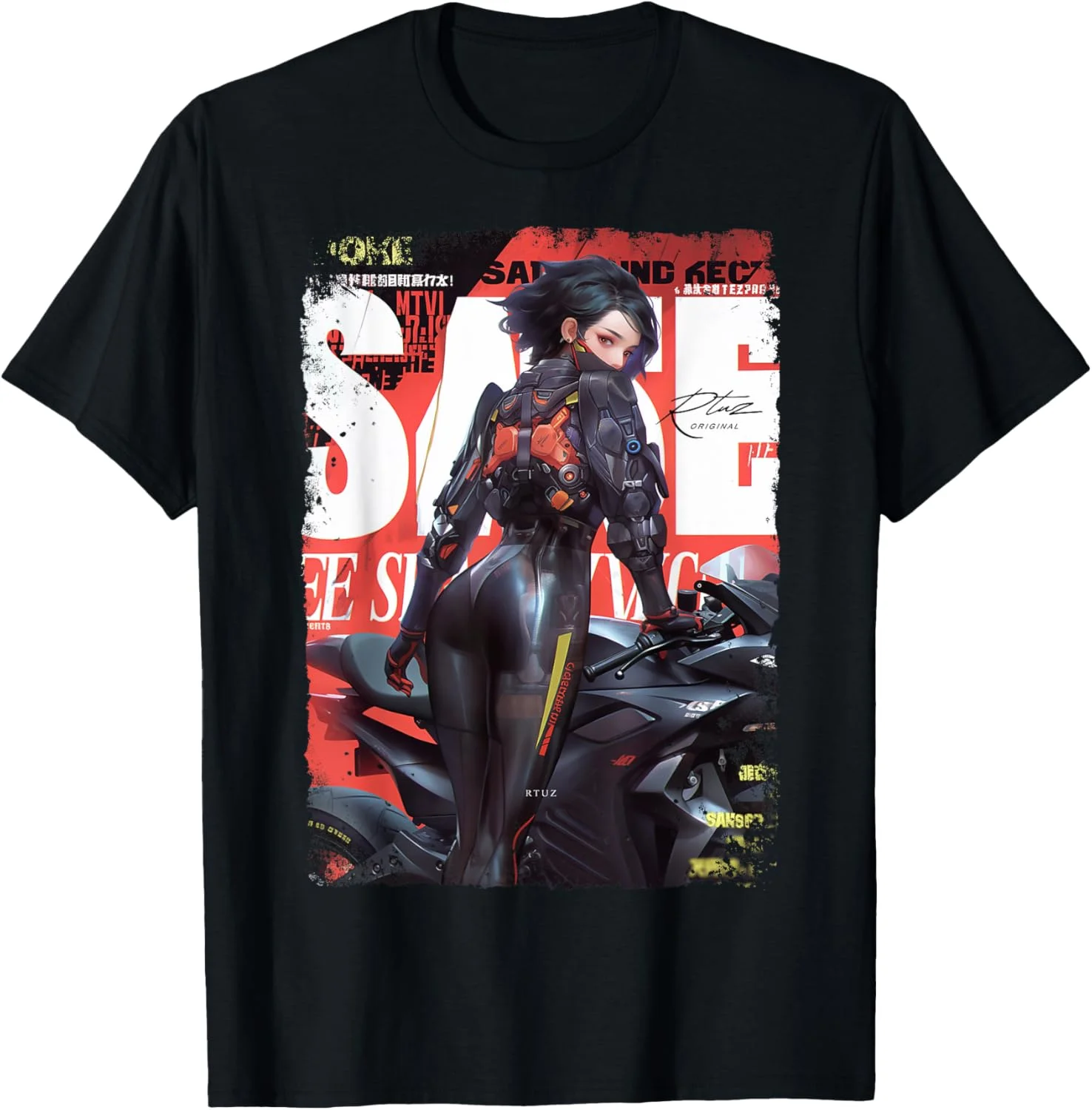 

Supercar Superbike Pin Girl Racing Motorcycle T-Shirt Men's and Women's Same High Quality Top