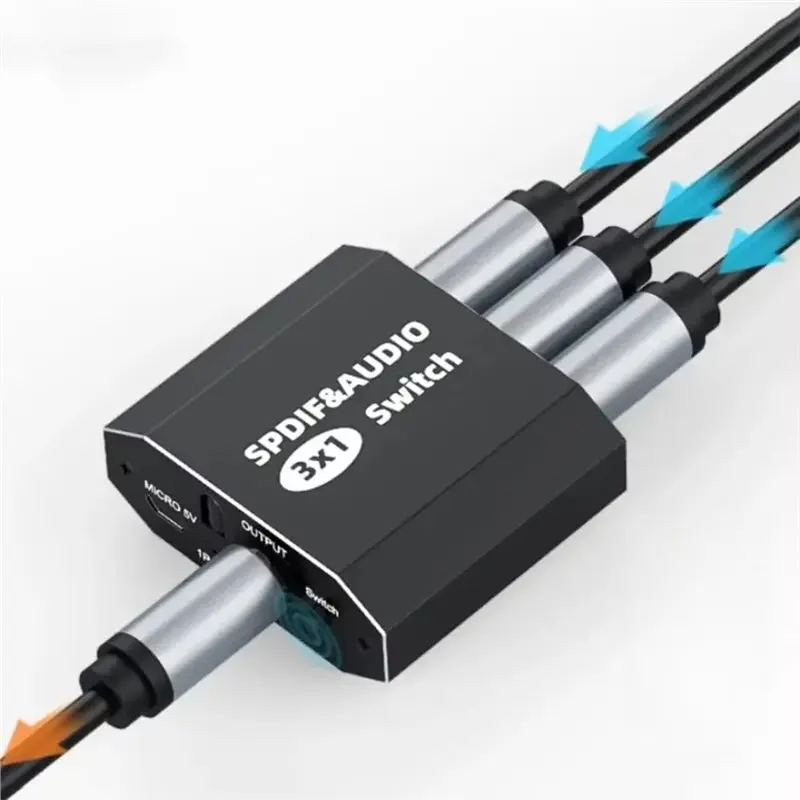 [NEW A09R!】 New 3 Port SPDIF Toslink Audio Switch 3X1 Digital Optical Audio Switcher Selector Hub With IR Remote Support LPCM 2.