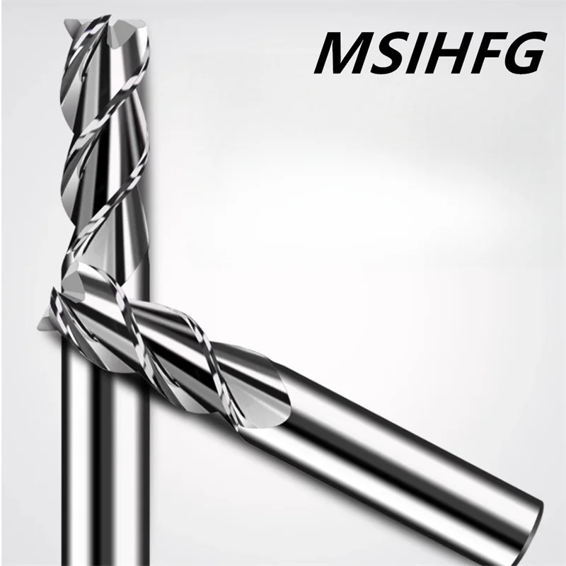 HRC55 CNC Carbide Round Nose Millling Cutter Tungsten 3 Flute Metal Steel Machining Tool Key Face Square Router Bit 6 8 12 Shank