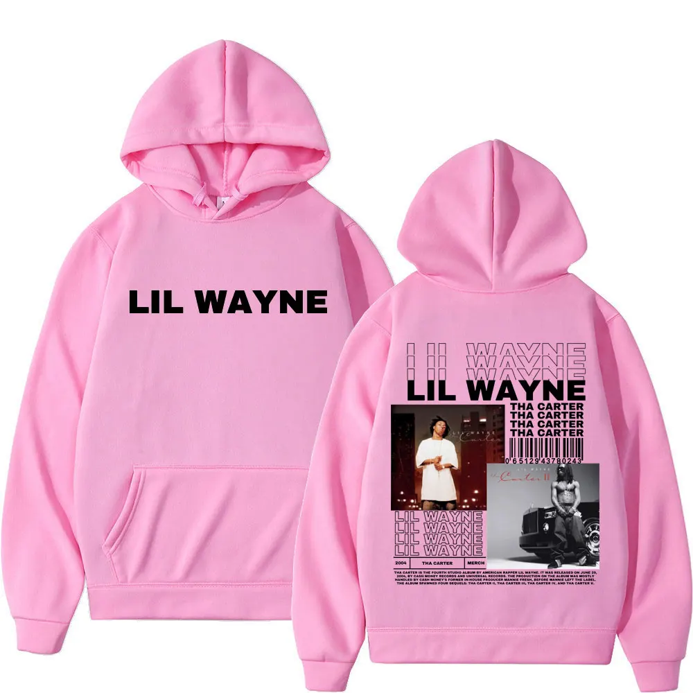 Rapper Lil Wayne Double Sided Print Hoodies Men Women Trend Hip Hop Hooded Sweatshirts Autumn Winter Fashion Vintage Pullovers