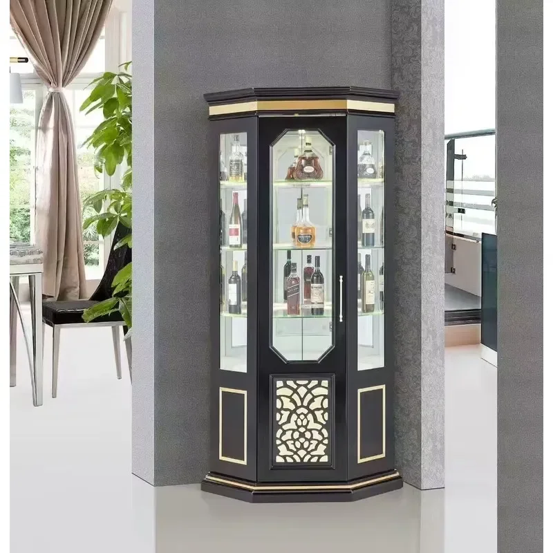Modern Wood Bar Cabinet Large Capacity Beverage Storage Eco Friendly Design Durable Living Room Furniture