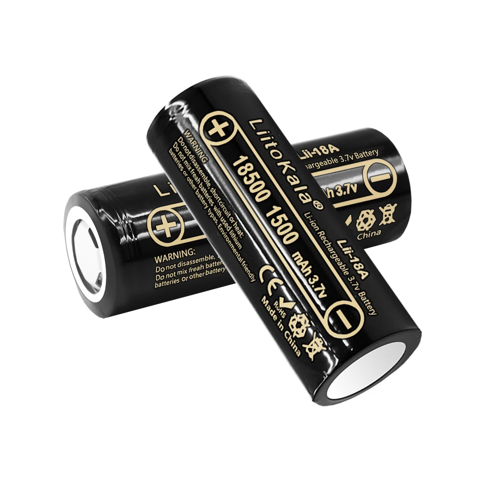 LiitoKala-batería de litio recargable, linterna de luz fuerte, antiluz, especial, 8 uds, 3,7 V, 18500, 1500mAh, 3,7 V