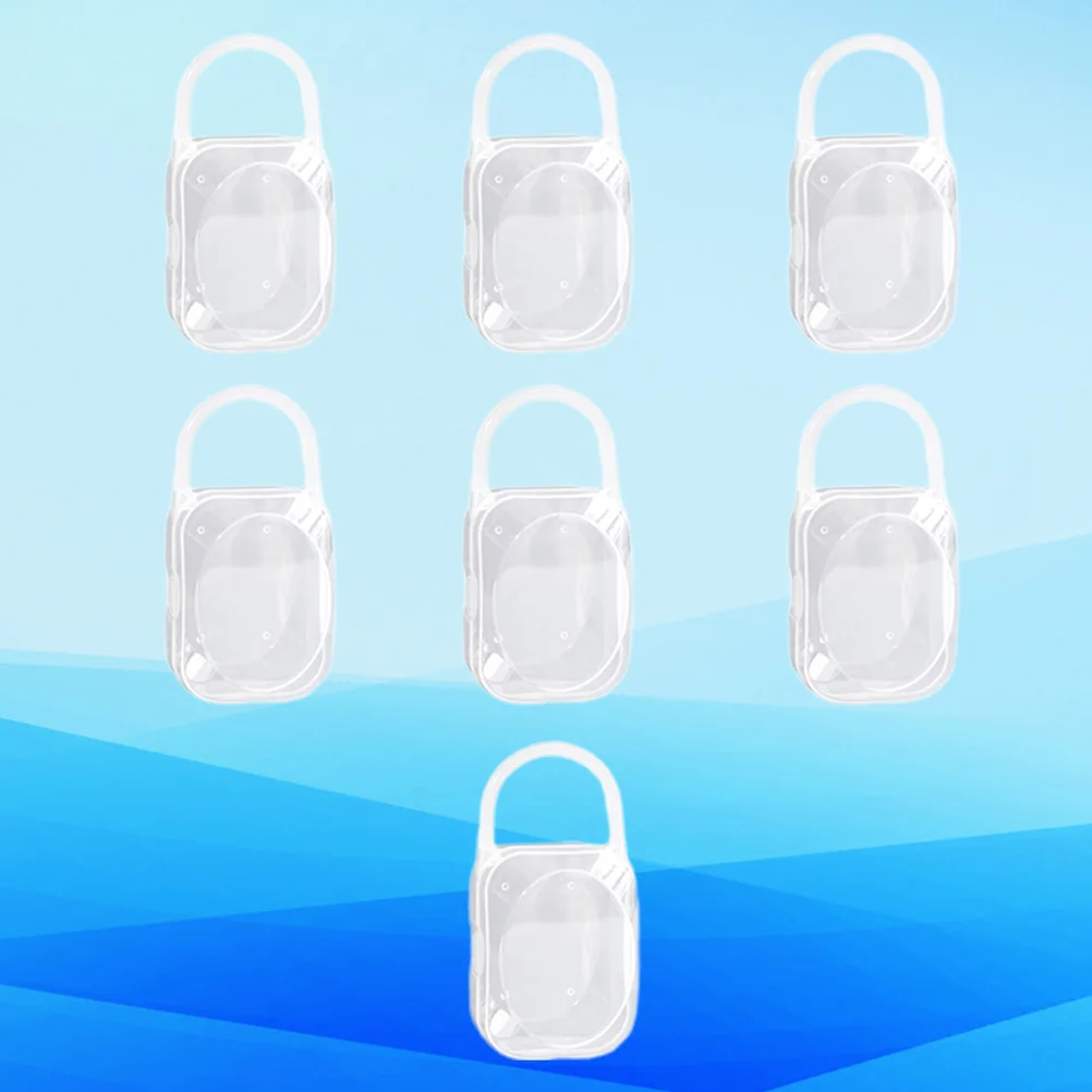 7Pcs Baby Pacifier Storage Box Dustproof Portable Pacifier Holder Infant Container Protects Clips Pacifiers Keeps Accessories