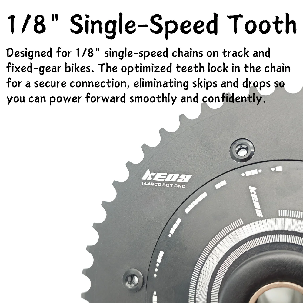 KEOS 144BCD Bike Fixed Gear Chainring Single Speed CNC Aluminum
