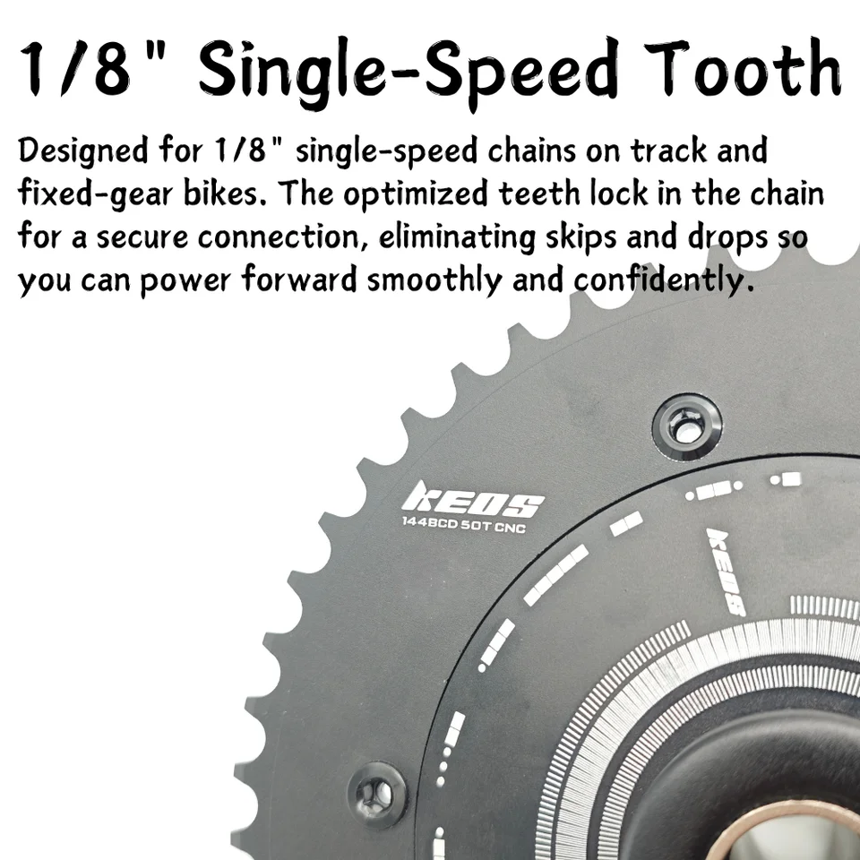 KEOS 144BCD Bike Fixed Gear Chainring Single Speed CNC Aluminum