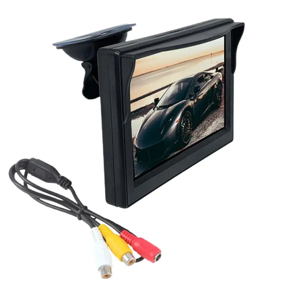 자동차 모니터 TFT LCD HD 디지털 16:9 800x480 화면, 양방향 비디오 입력, 후방 카메라 DVD VCD W9W1 용 다채로운 4.3 인치