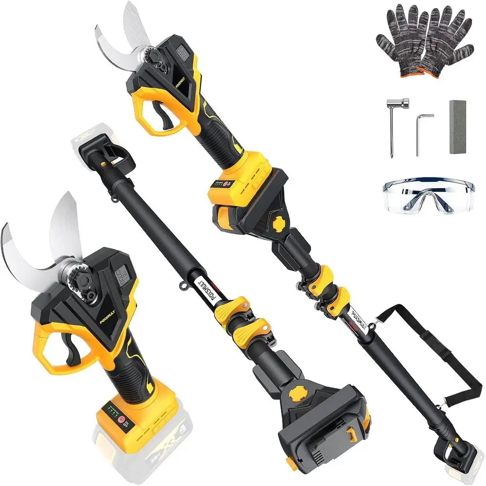 

2-In-1 Electric Pruning Shears or De-walt 20v Max Battery, 1.6" Cutting Diameter CordlPole Pruners 20v - BrushlMotor, 4 es Elect