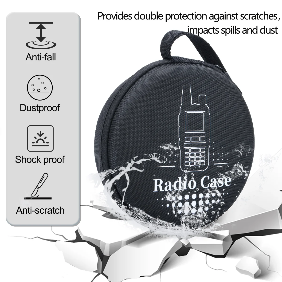 ABBREE UV-5R Mini Walkie Talkie Carrying Bag Dustproof Round Radio Case Camping Couple for Baofeng UV-5R Mini Mini-5 Ham Radio