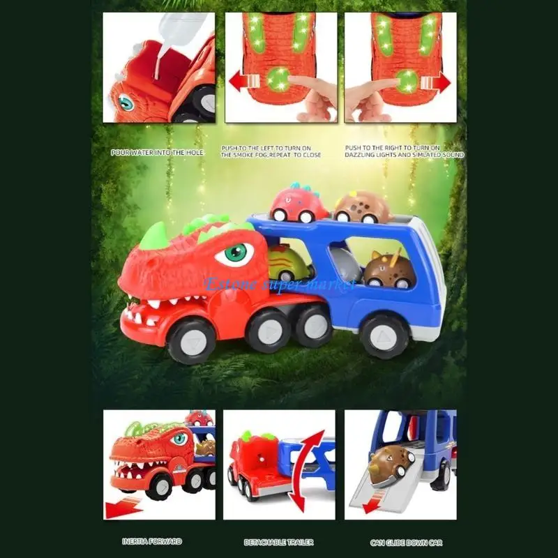 090B Transporte Infantil Caminhão Dinosaur Toy Toy Duas-confeitar