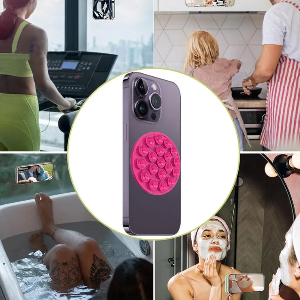 Supporto per telefono con ventosa magnetica Supporto per telefono cellulare da parete con magnete in silicone Supporto per specchio a mani libere per Ipho F0c6