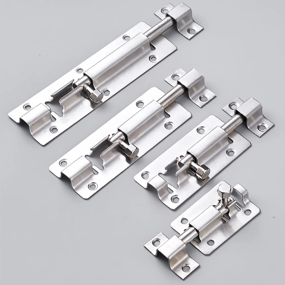 Stainless Steel Door Security Lock Buckle Window Latch Heavy Duty Thickened Sliding Gate Tower Bolts Latch Catch Home Hardware