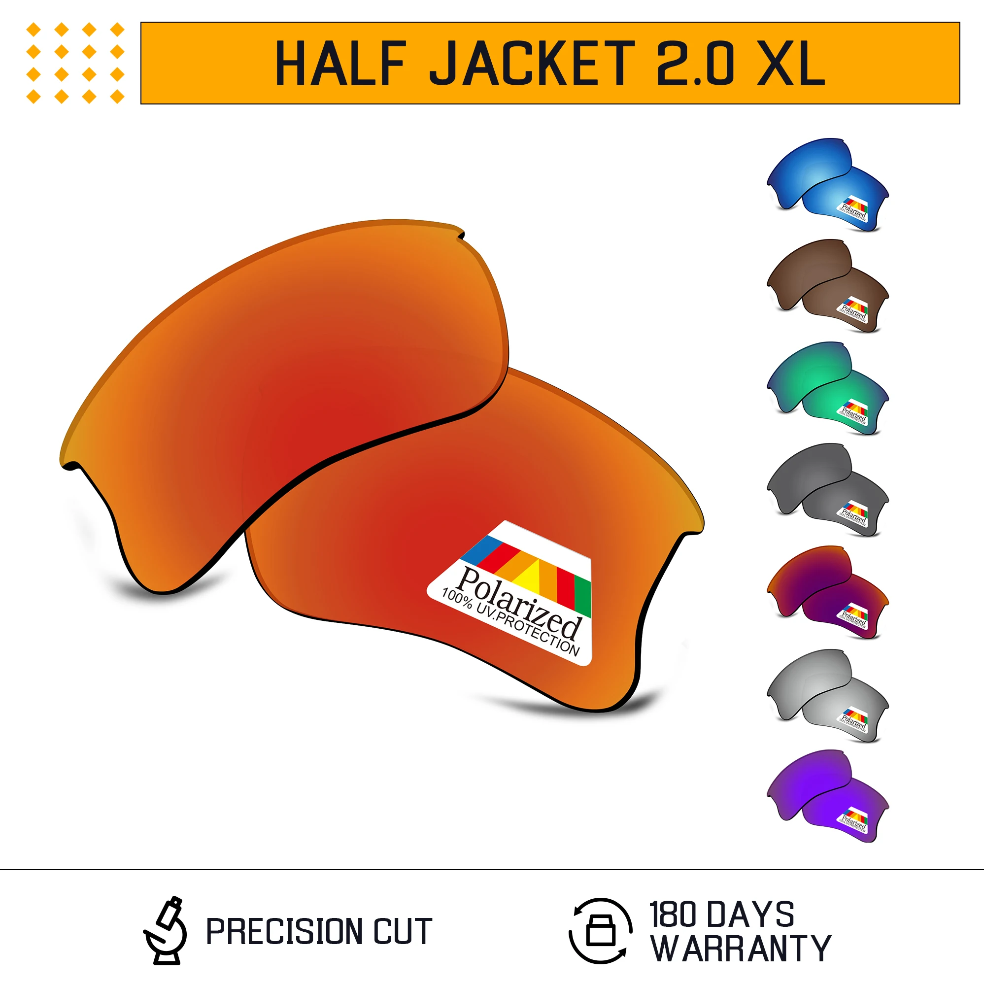 

Rarayvix Polarized Replacement Lenses UV400 Protective for Oakley Half Jacket 2.0 XL OO9154 62mm Sunglasses