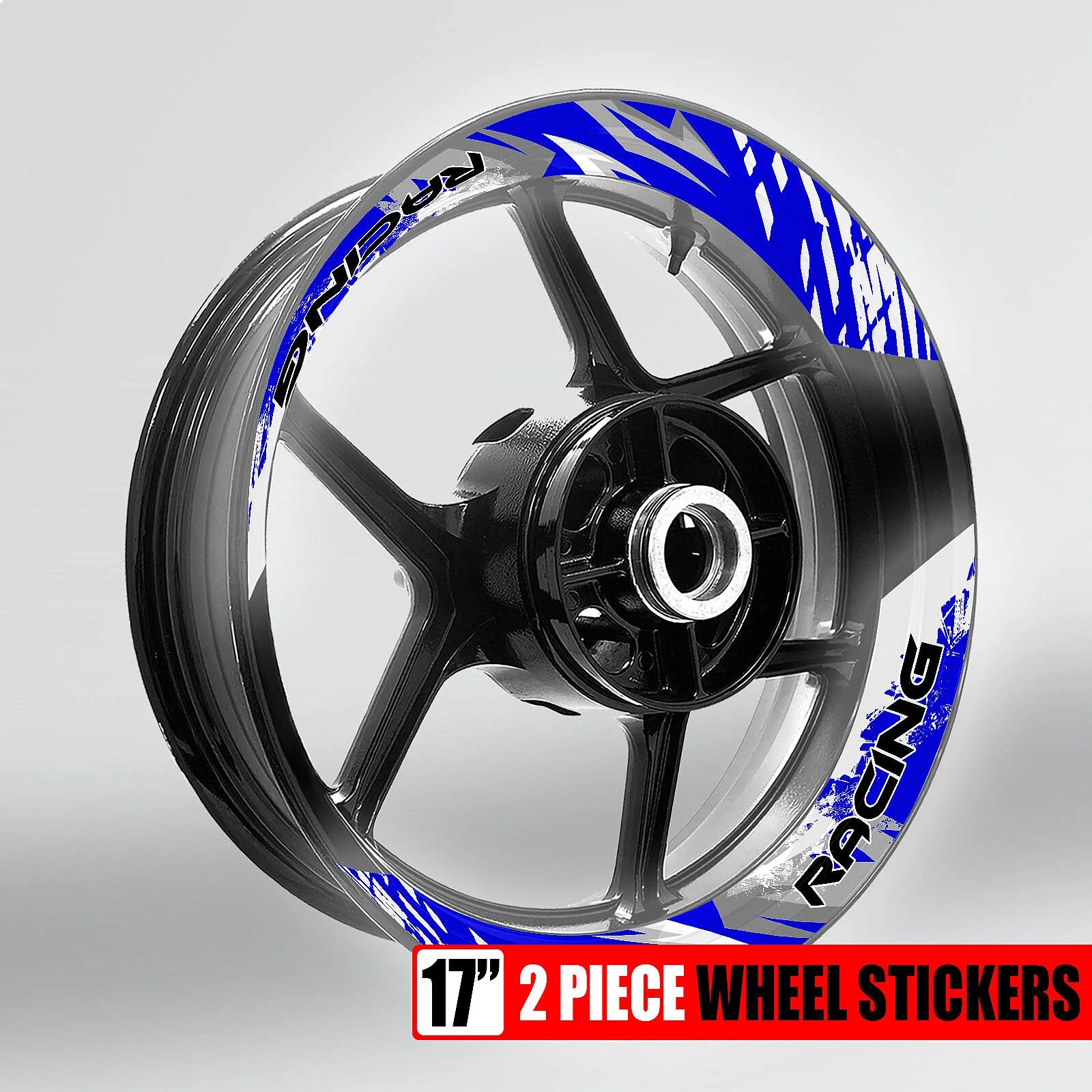 S02W Blue 2-Piece Rim Wheel Stickers Decals For GSXR600 14-22 Motorcycle Accessories