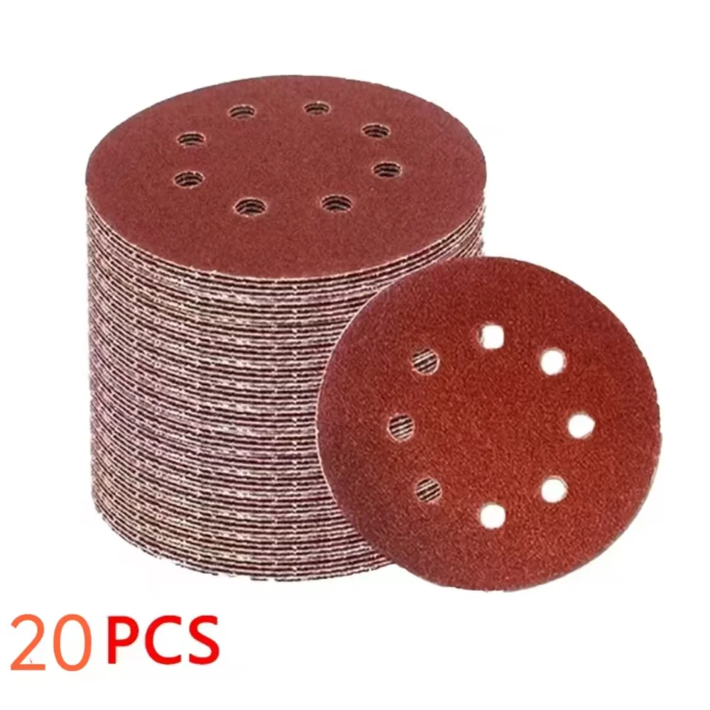 

20Pcs 8Hole 125mm Sandpaper Woodworking Metal wood jade Grinding Disc Abrasive Polishing Tool80-3000 Grit Sanding Discs