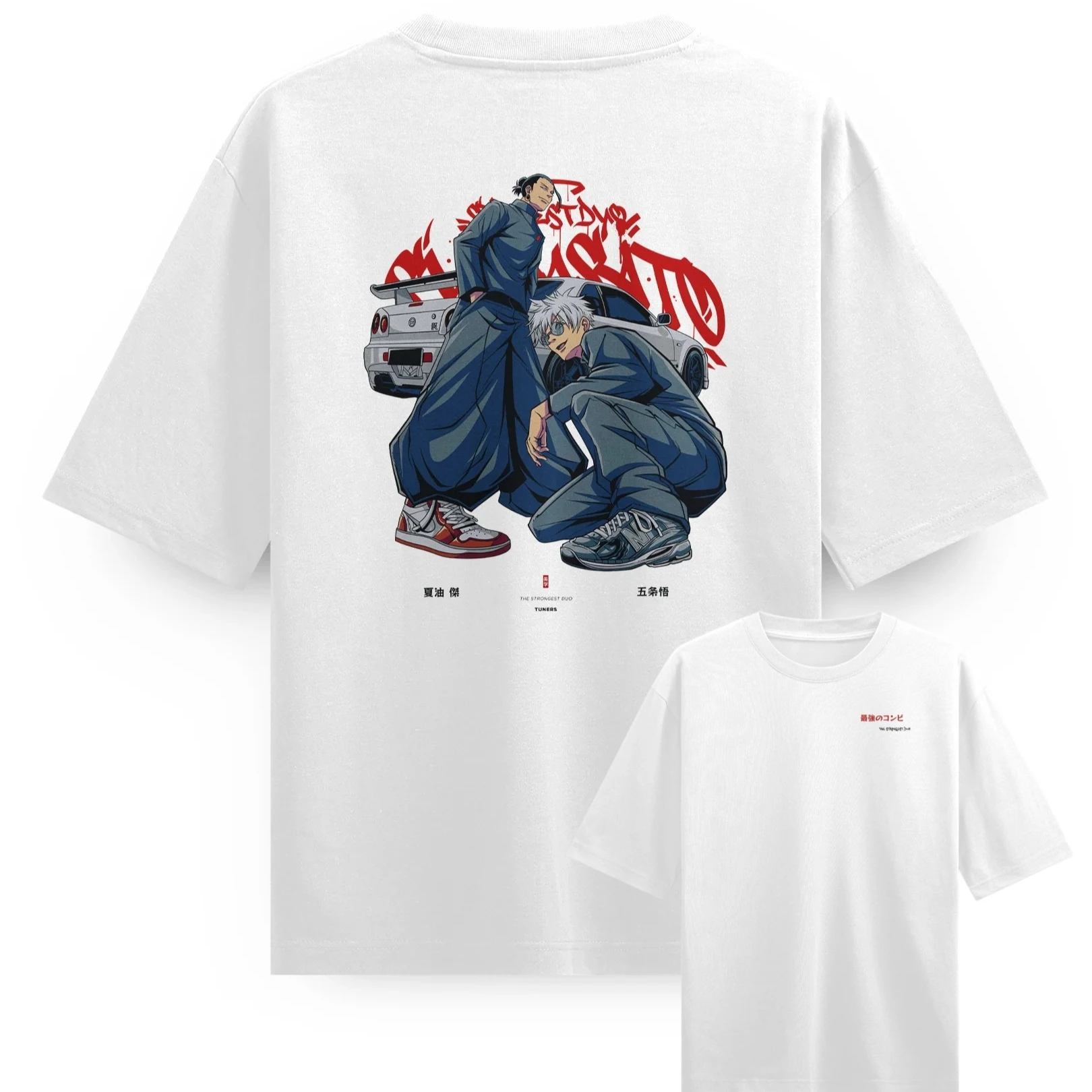 

anime Jujutsu Kaisen Gojo & Geto Graphic T-Shirt 100%Cotton Oversized Shirt unisex Y2k Men Short Sleeve O-Neck Selling Popular