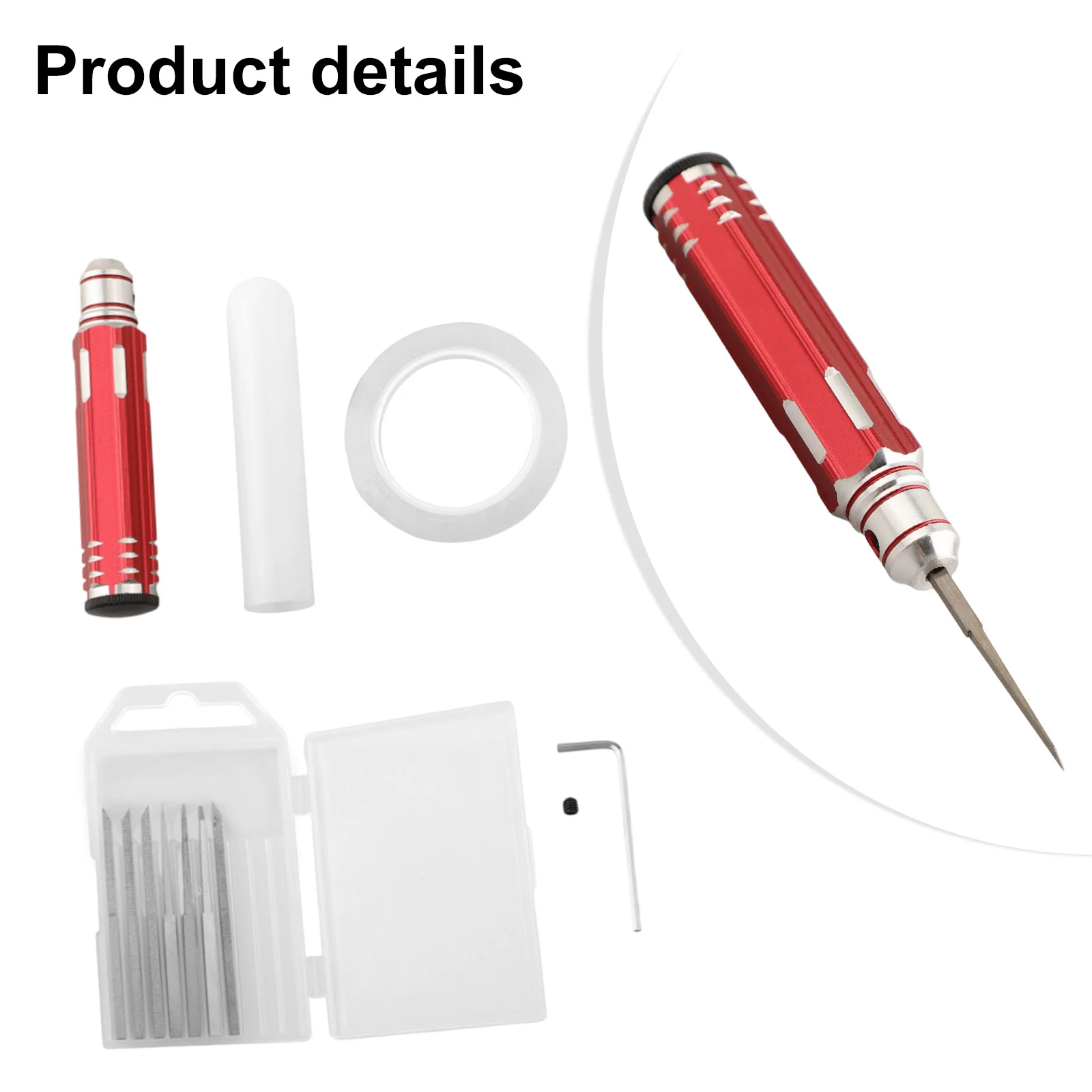 Detail Work 50*21mm Scriber Set Tungsten Steel Scriber Kit Mechanic Precision Carving Tools Hex Key Wrench Included