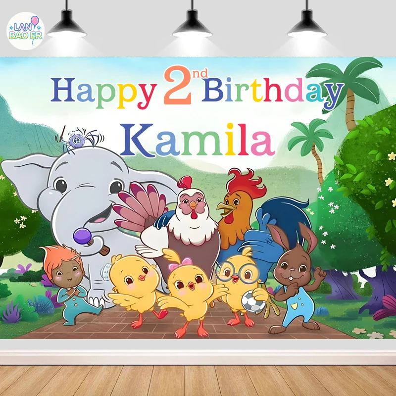 

Canticos Birthday Backdrop Decorations Girl Birthday Background Party Kids Birthday Banner Custom Name Photography 1st 2nd 3rd