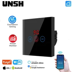 Tuya Smart 4400W 20A WiFi Boiler Water Heater Touch Switch With Power Monitor Timer Air Conditione EU/US Switch For Alexa Google