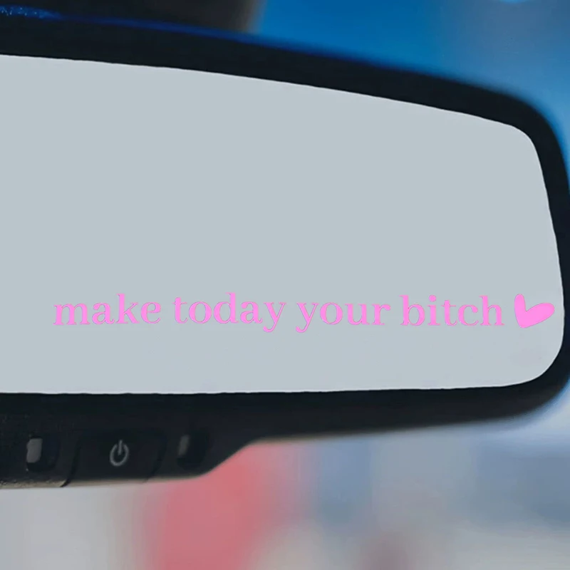 اصنع اليوم ملصق مرآة الرؤية الخلفية *، ملصق سيارة، ديكور سيارة جديد، ملصق فينيل مضحك، ملصق مرآة السيارة