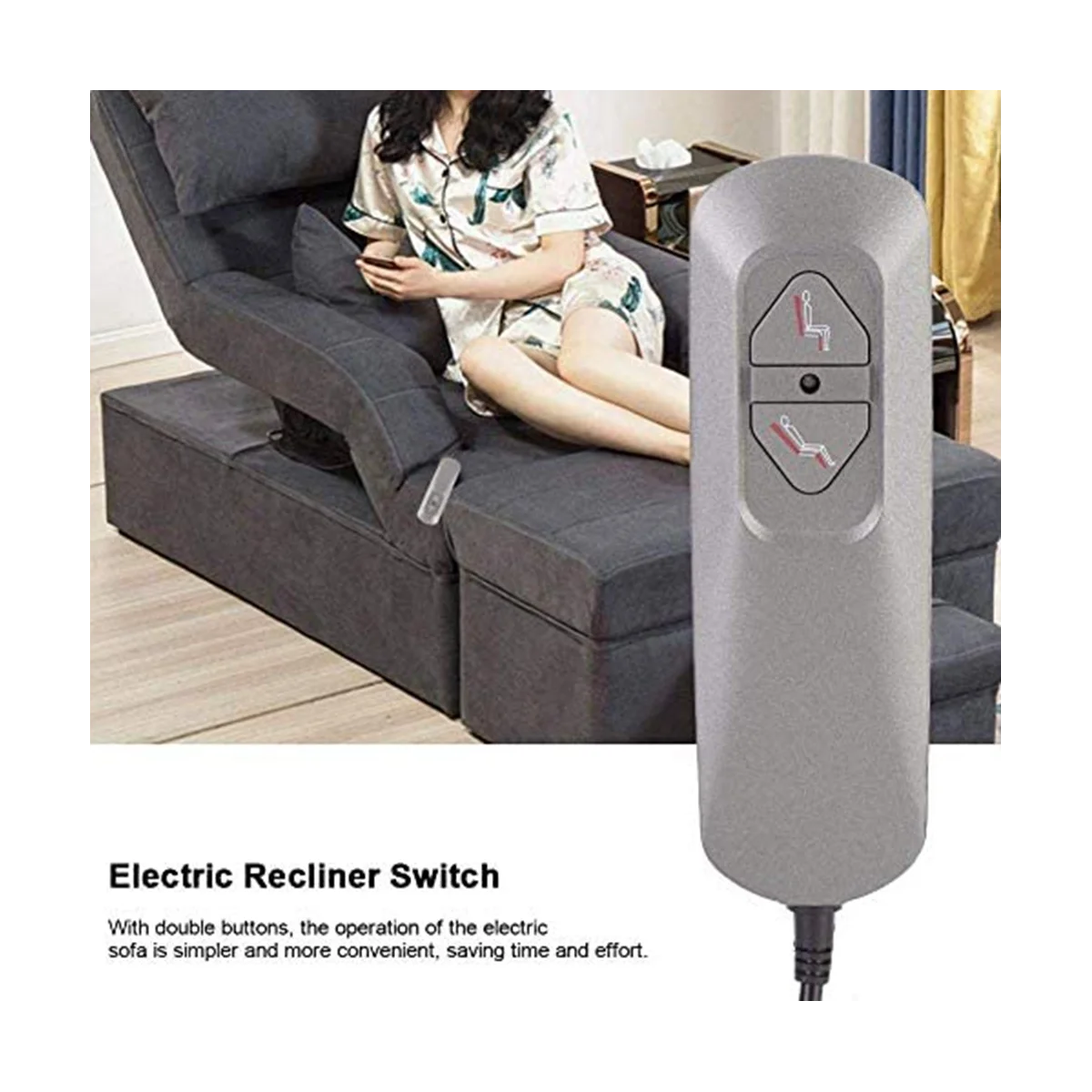 Electric Recliner Controller Double Button, Chair Lift/Electric Sofa Manual Controller, Sofa Recliner Adjustment Remote