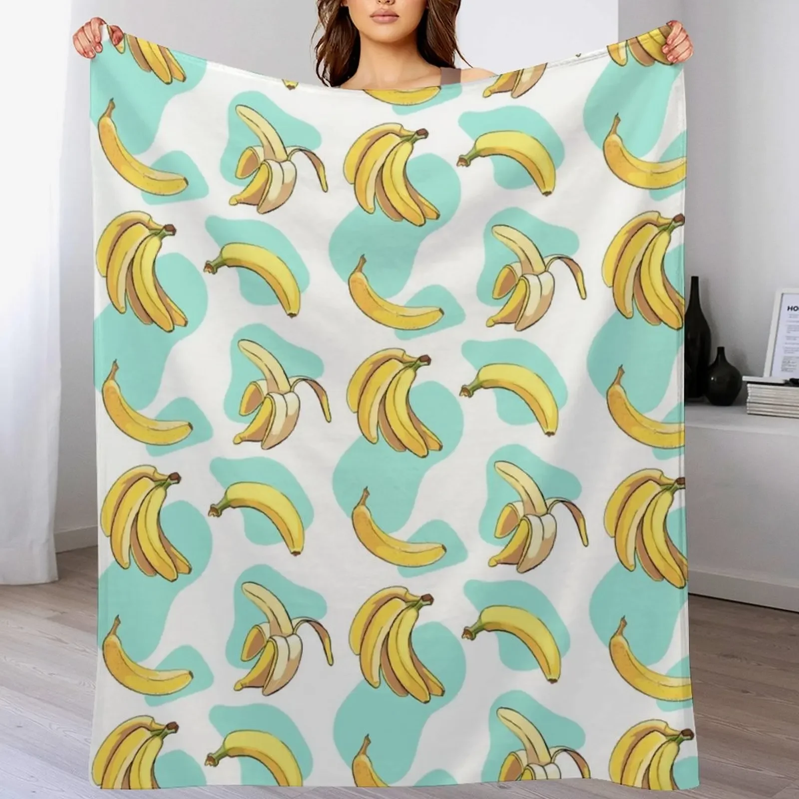 

Banana Pattern Throw Blanket Comforter Thin Multi-Purpose Designers Blankets
