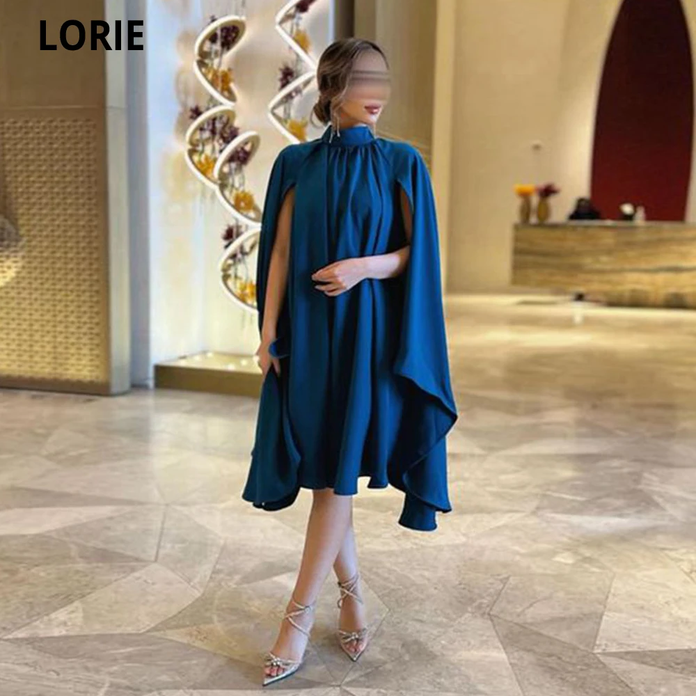

LORIE ярко-синие вечерние платья Формальные атласные платья для выпусквечерние вечера с высоким воротом и открытой спиной с кисточками трапециевидные пляжные коктейльные платья