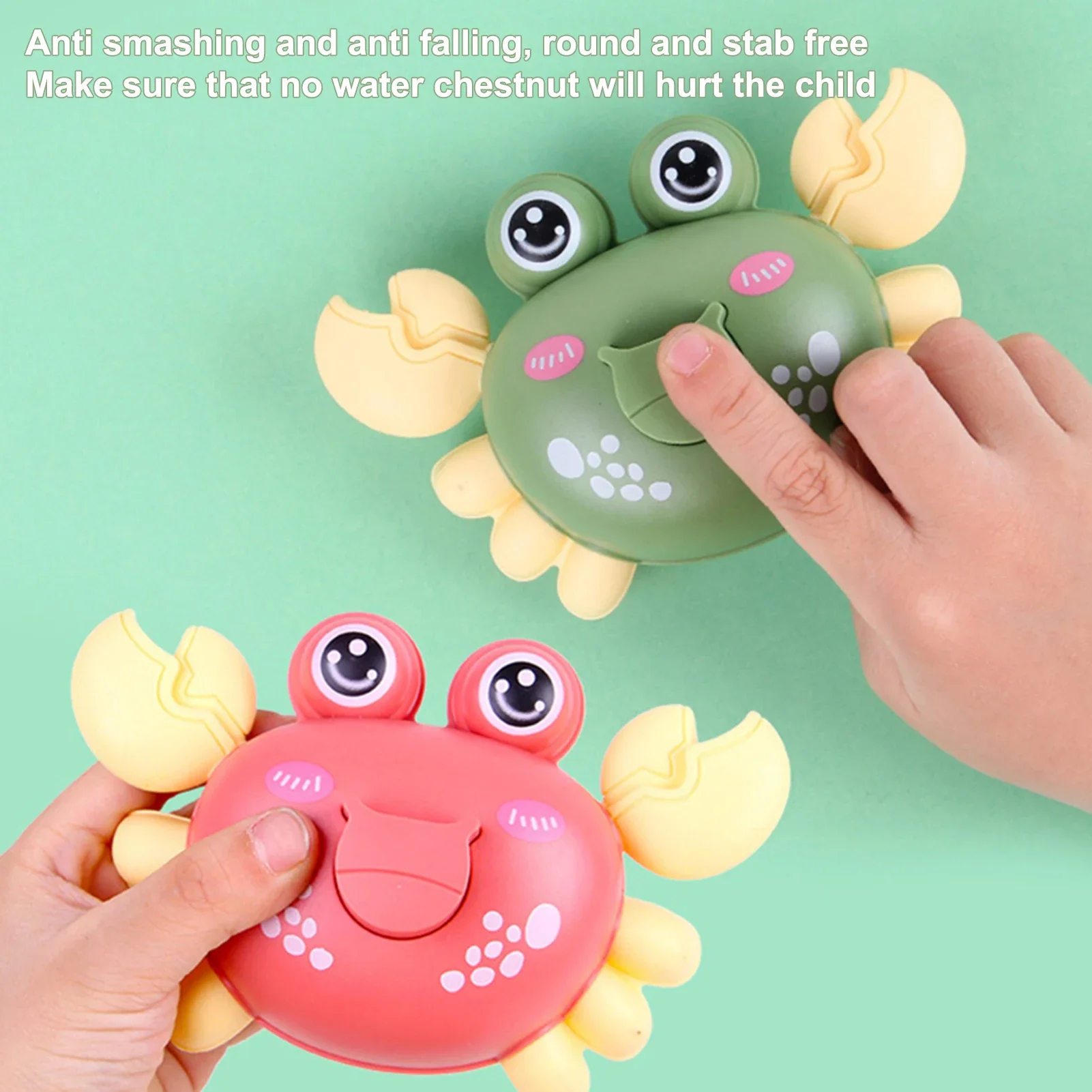 Baby Toys Crawling Crab Clockwork Toys Cute Cartoon Classic Wind Up Crab Toys Funny Pull Back Animal Bath Toy for Children