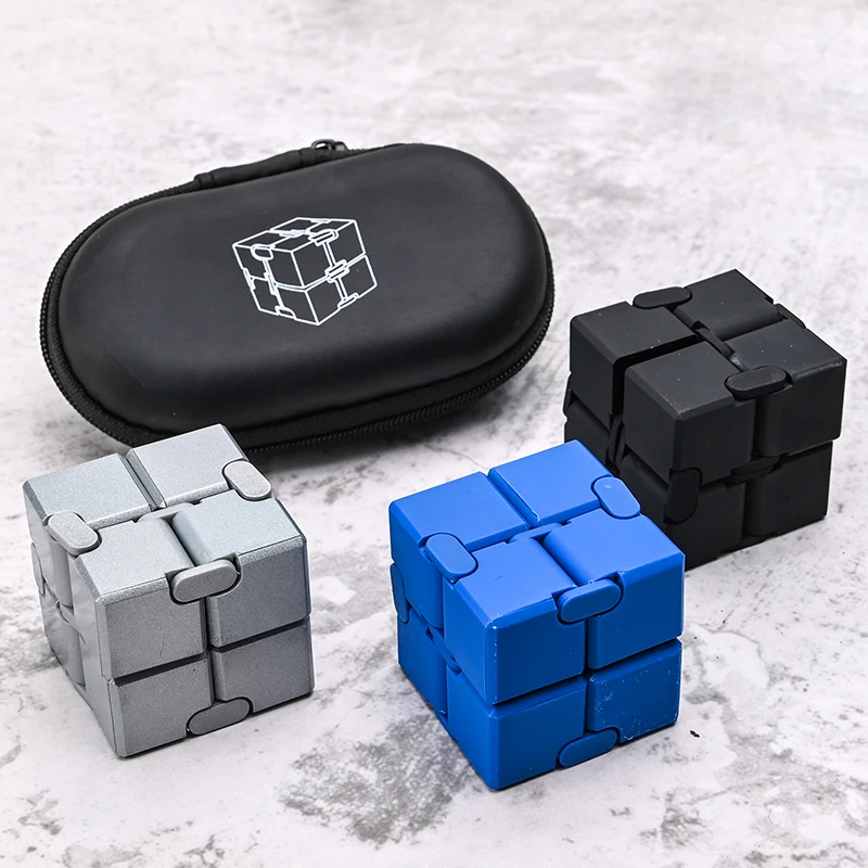 مكعب لا نهائي مبتكر لتخفيف التوتر للأطفال، مكعب الوجه بالإصبع للبالغين، لعبة تخفيف التوتر بأطراف الأصابع