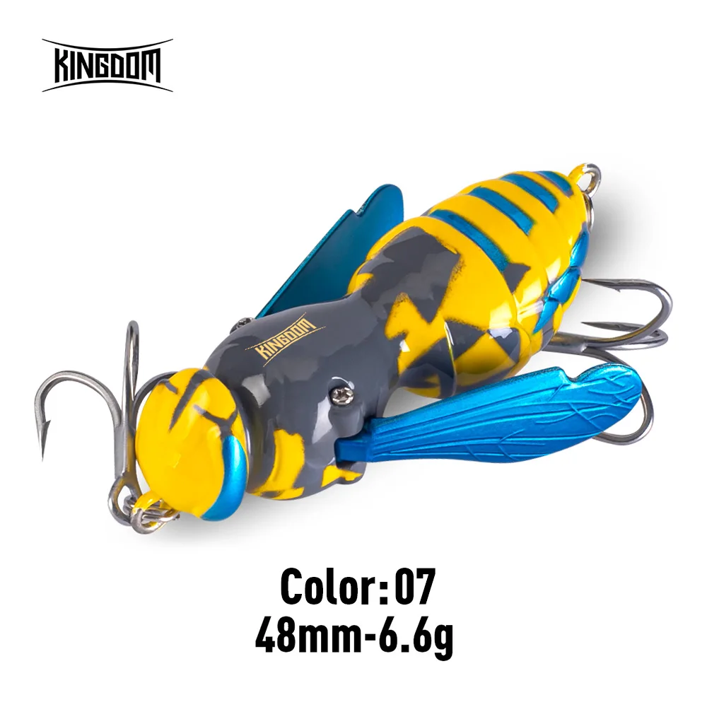 Kingdom Fishing Lures Kunstköder 4,2 g 40 mm 6,6 g 48 mm schwimmendes Insekt Bionic Swimbaits Wobbler Harte Köder für Barsch Hecht