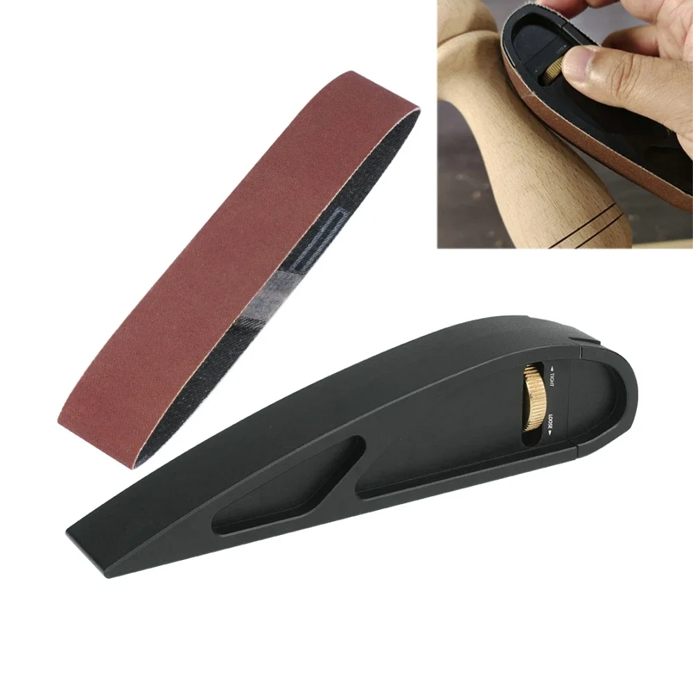 Sandpaper Holder Aluminum Alloy Adjustable Manual Curve Grinding Polishing Belt Sander Sandboard Woodworking Sand Framer Tool