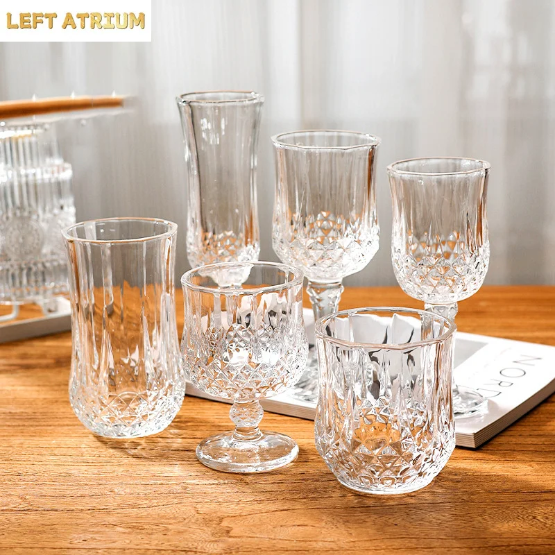 Retro Crystal Clear White Wine Glasses Wine Glass Cup Glassware Flutes Goblets for Red Wine Champagne Brandy Shot