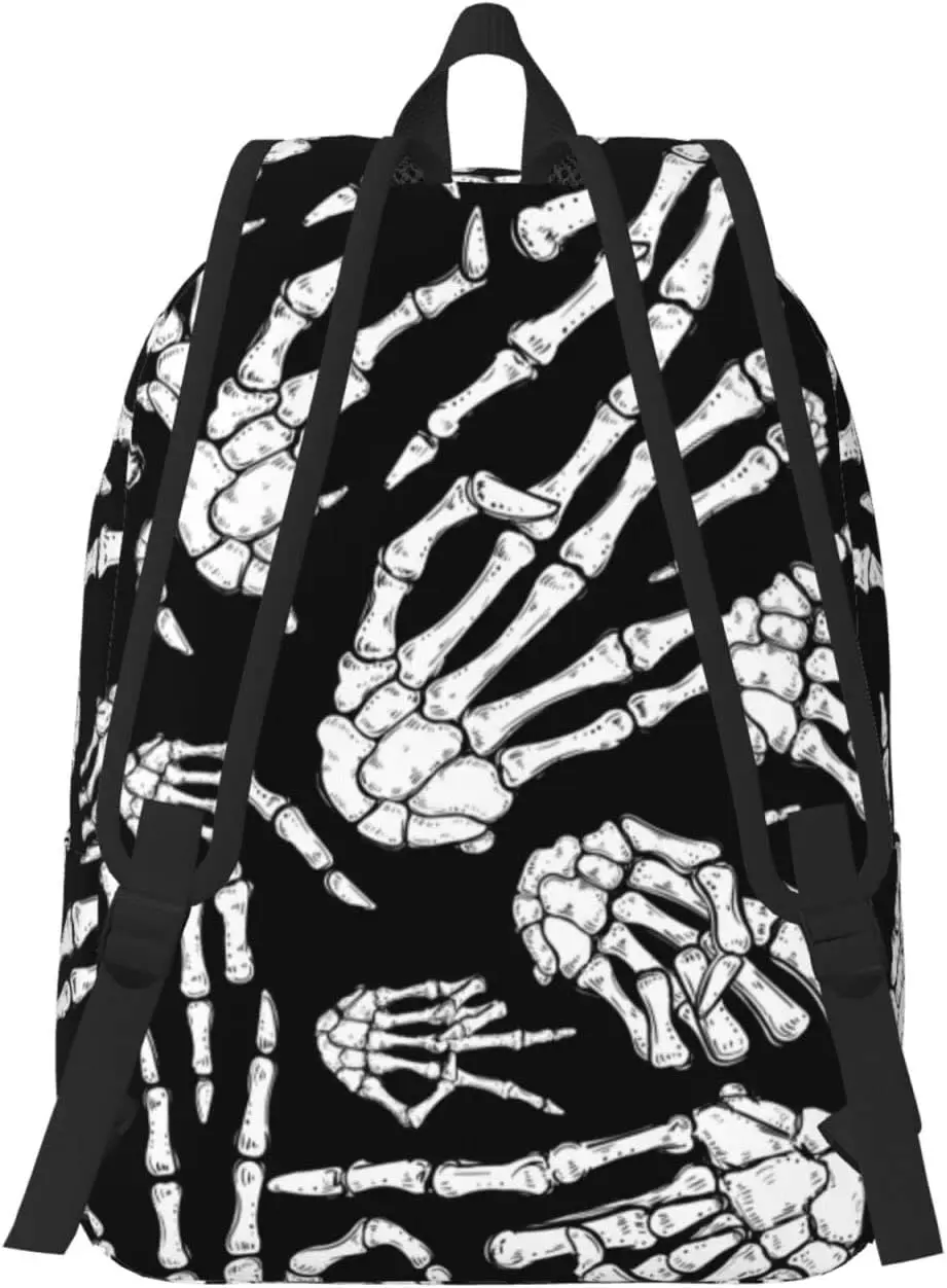 Backpack Casual Lightweight Halloween Skeleton Hands Laptop Backpack Men Women Travel Bag Outdoor Canvas Daypack