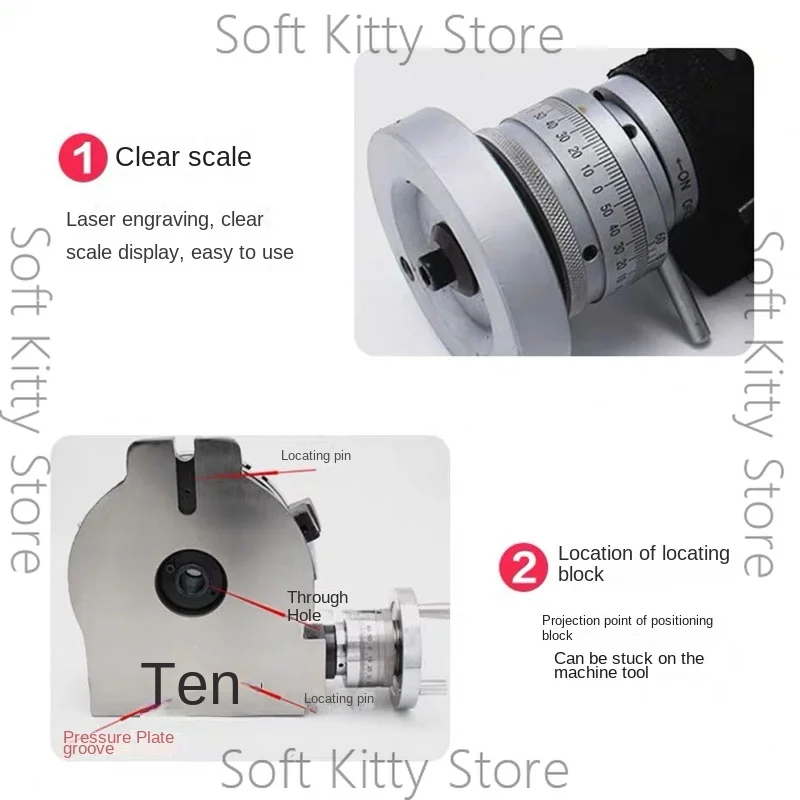 Useful 4 Inches Rotary Table Milling Indexing Head Universal Indexing Plate with Three-Jaw Chuck for Vertical & Horizontal