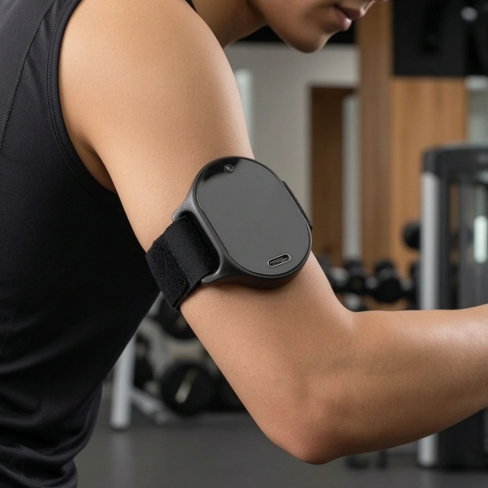 Heart Rate Armband Adjustable Arm Band Heart Rate Monitor Armband with Sensor Real-Time Wearable Smart for Runners, Running
