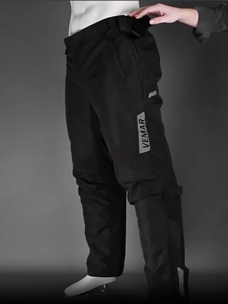 Winter Waterproof Motorcycle Padded Touring Moto Pants Men's Warm Windproof Fleece-lined Motorbike Trousers CE Kneepads clothes