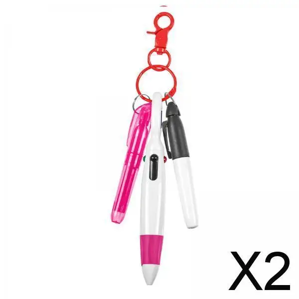 2xPen with Carabiner Clip Nurses Day Gift Multipurpose Shuttle Pen Retractable