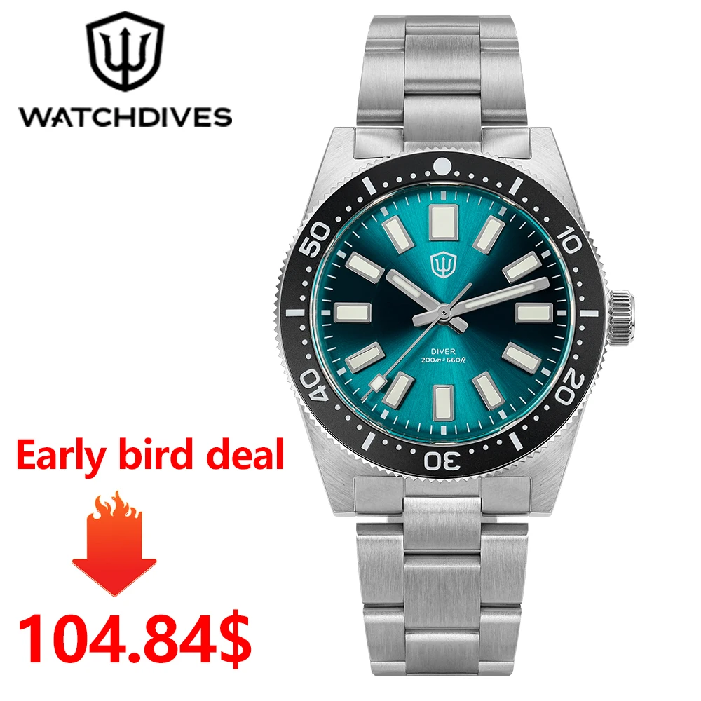 

Watchdives WD1965 V2 Watch 38mm VH31 Sweep Second Movement BGW9 Luminous Sapphire 20Bar Waterproof Vintage Luxurious Watches